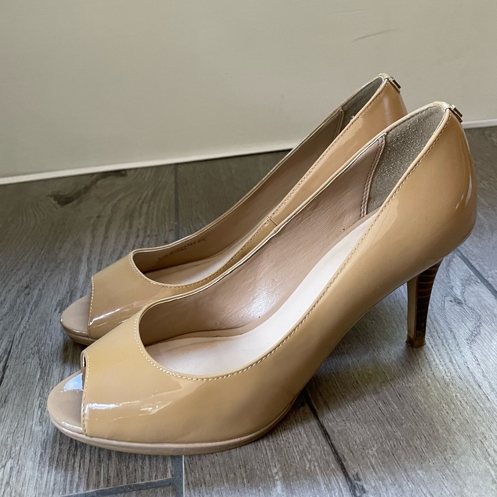 Cole Haan patent peep toe pump